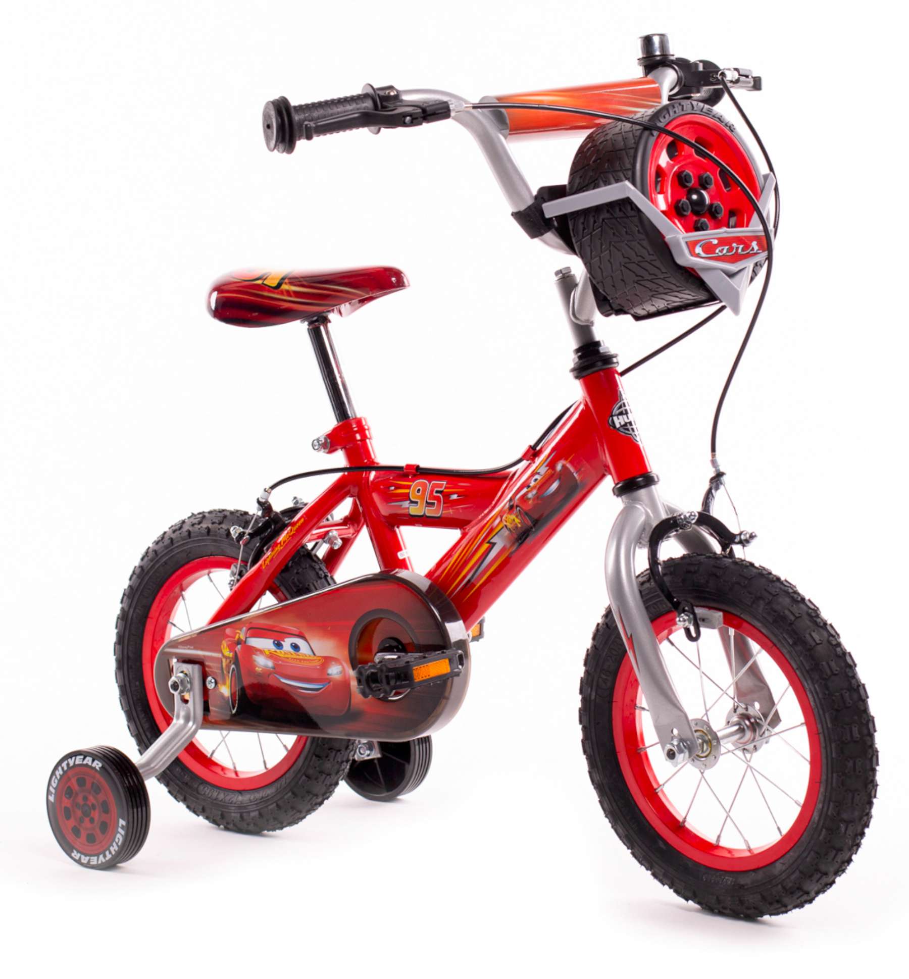Disney Cars Kinderfiets 12 inch Jongensfiets Rood Twee Handremmen - Afbeelding 2