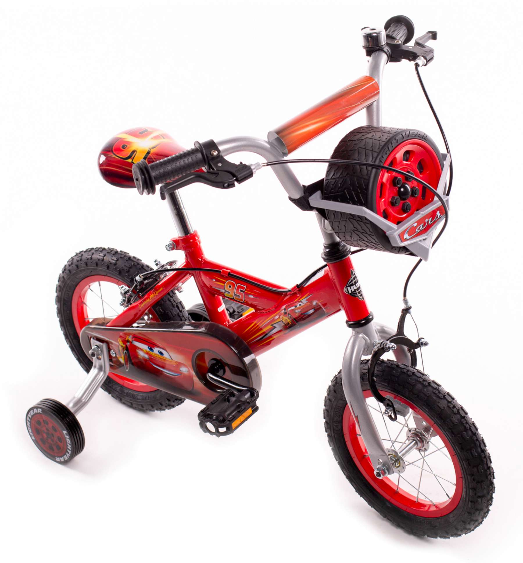 Disney Cars Kinderfiets 12 inch Jongensfiets Rood Twee Handremmen - Afbeelding 3