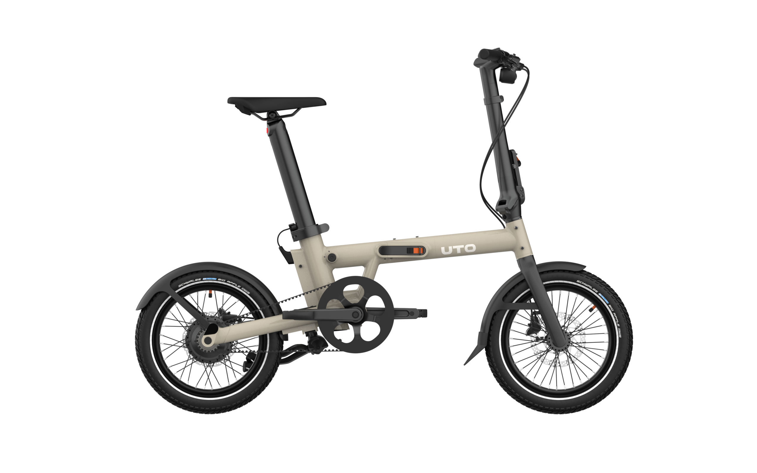 UTO PRO16 Elektrische Vouwfiets 16 inch Blauw 2 Versnellingen v0 UART taupe
