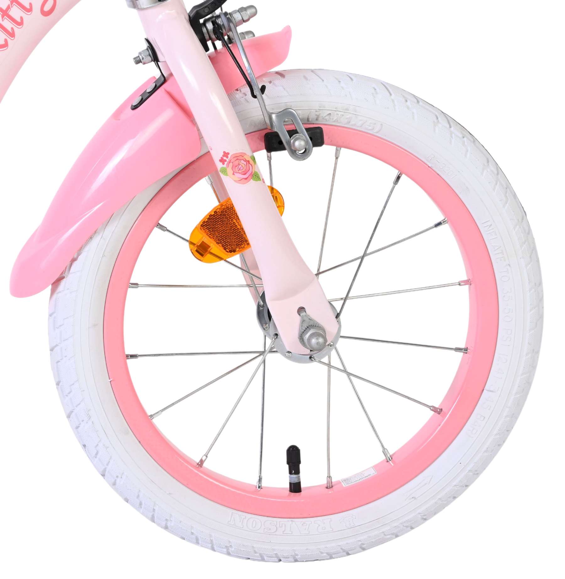Hello Kitty Kinderfiets 14 inch Meisjesfiets Roze Twee Handremmen - Afbeelding 4