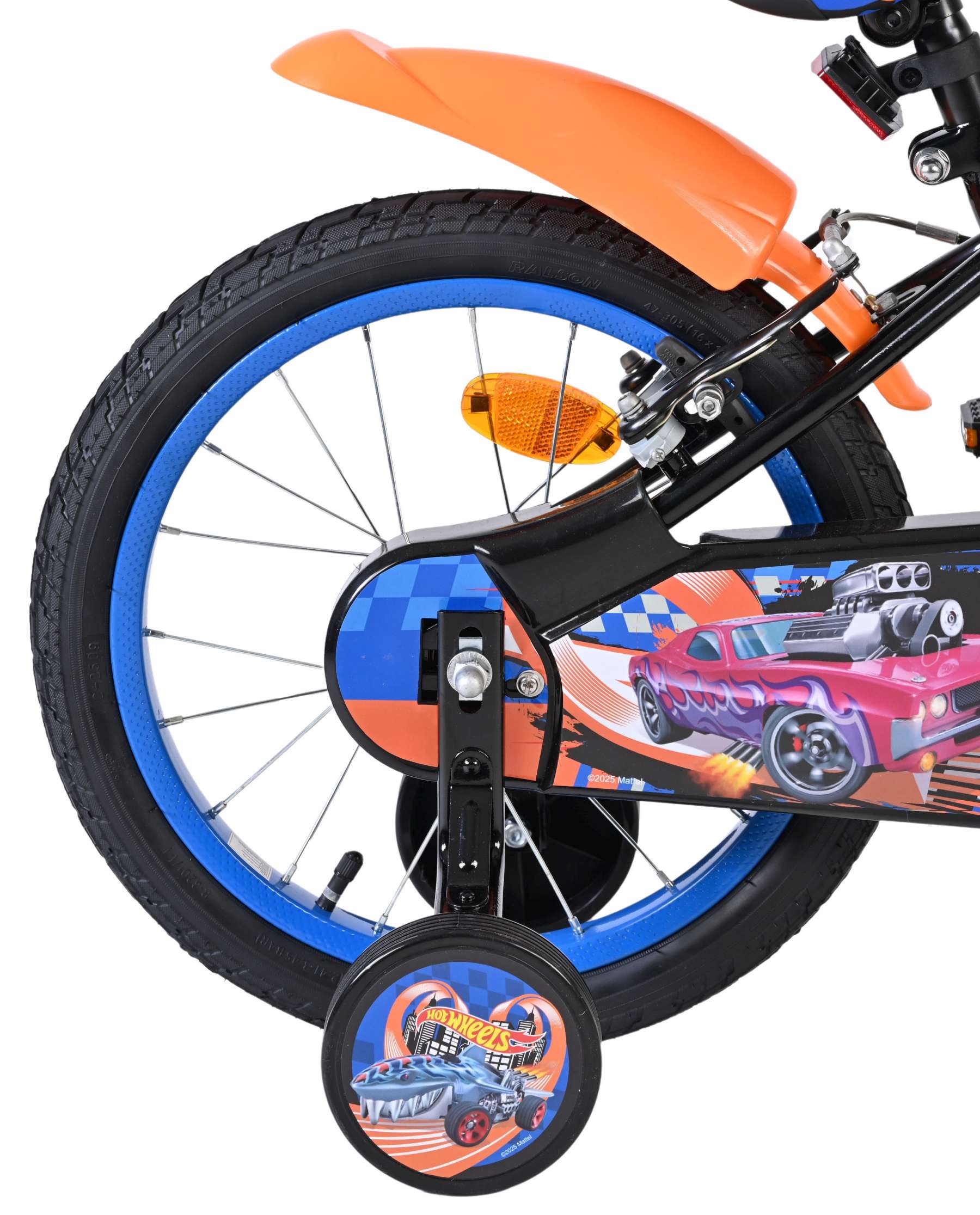 Hot Wheels Kinderfiets 16 inch Jongensfiets Zwart Twee Handremmen - Afbeelding 3