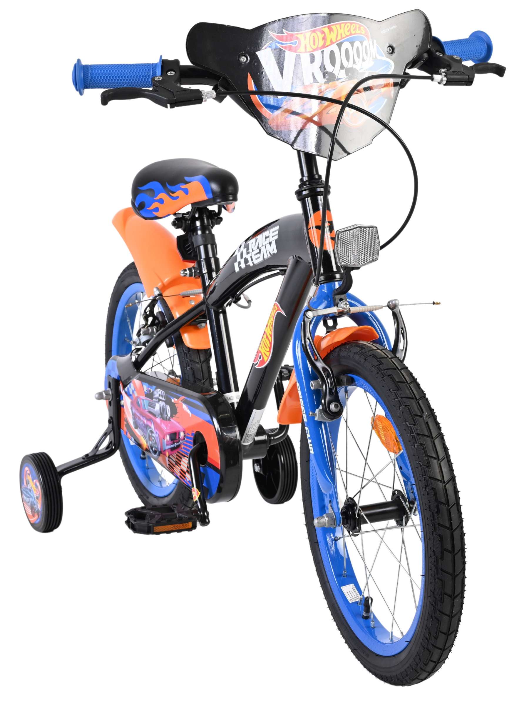 Hot Wheels Kinderfiets 16 inch Jongensfiets Zwart Twee Handremmen - Afbeelding 6