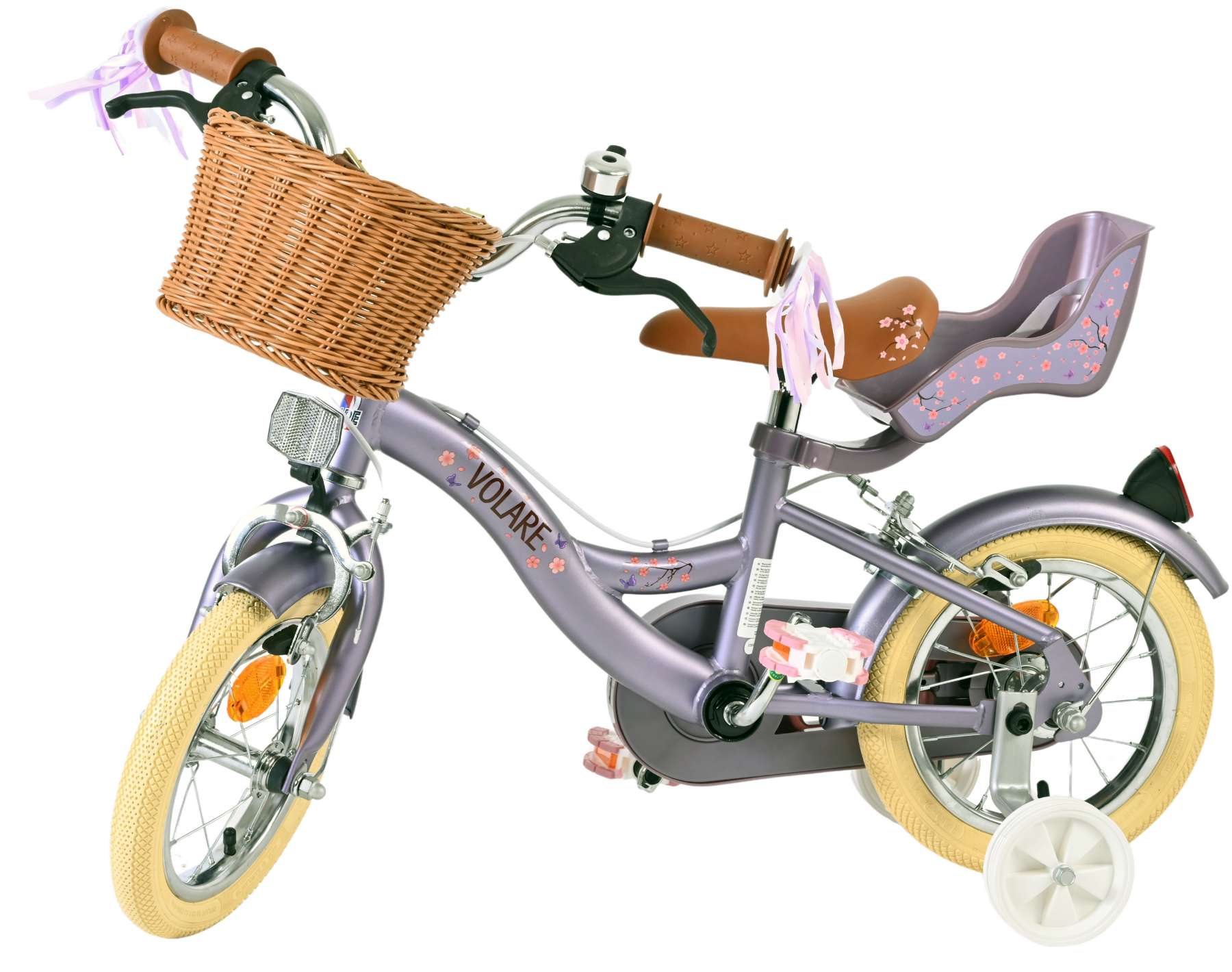 Volare Blossom Kinderfiets 12 inch Meisjesfiets Paars Twee Handremmen - Afbeelding 8