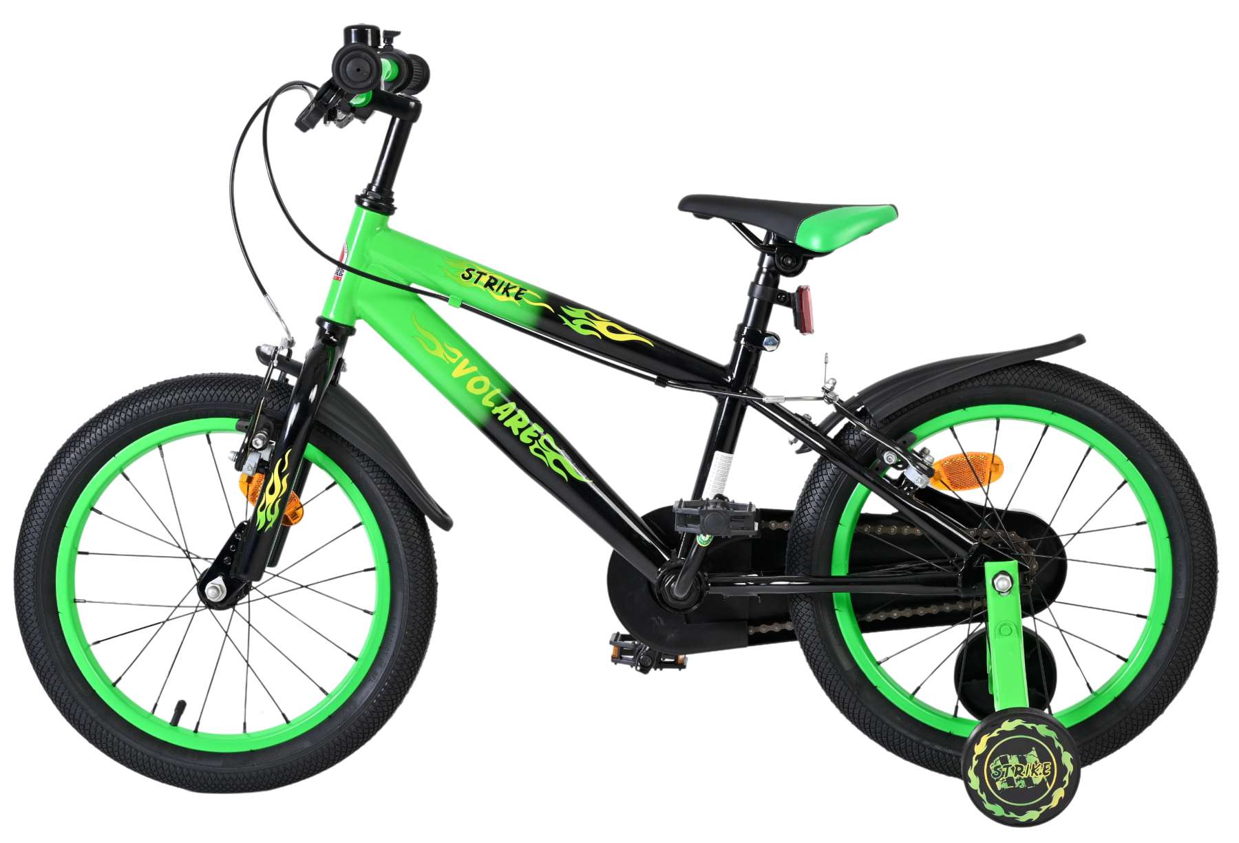 Volare Strike Kinderfiets 16 inch Jongensfiets Groen Twee Handremmen - Afbeelding 2