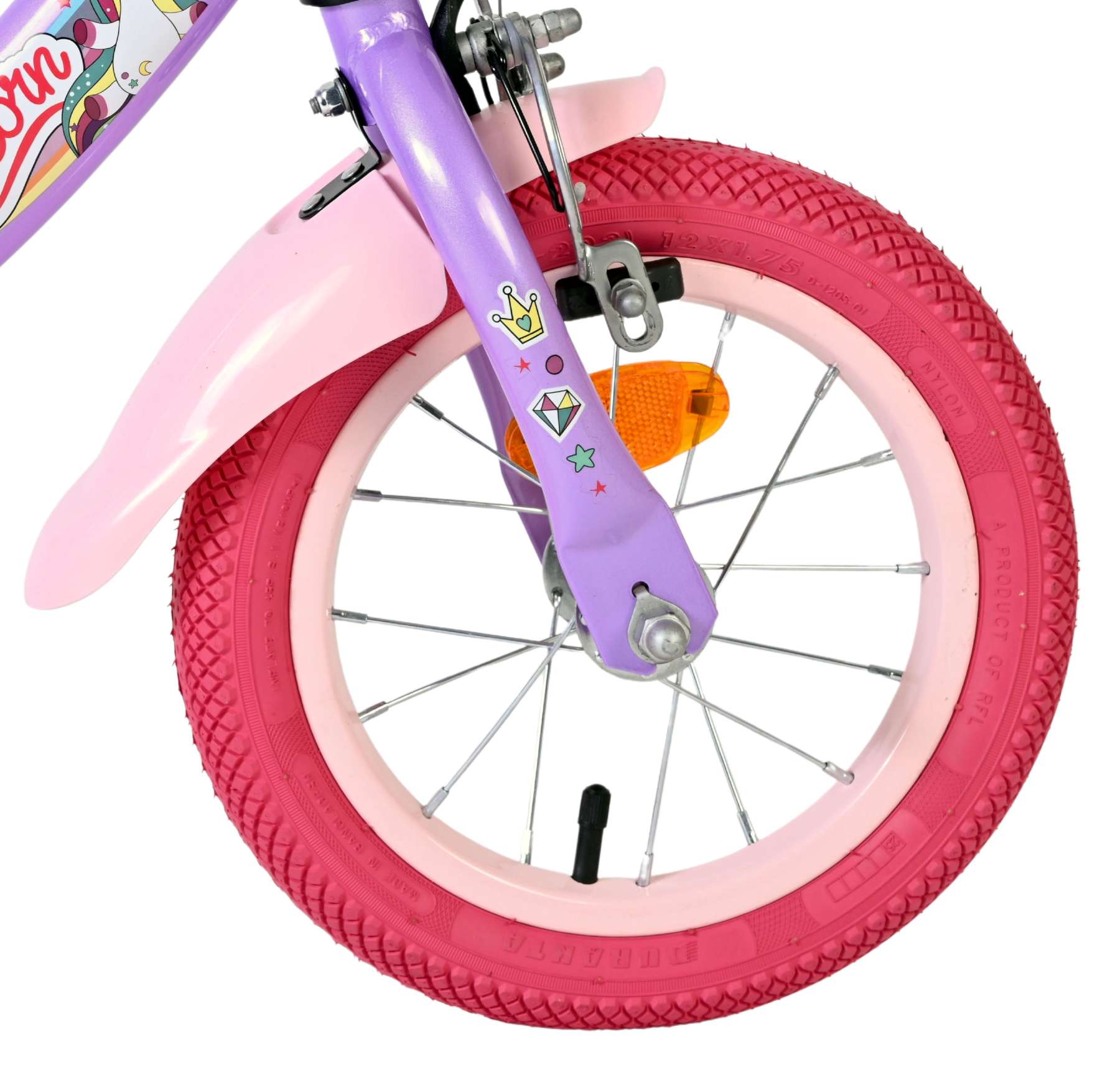 Volare Unicorn Kinderfiets 12 inch Meisjesfiets Paars - Afbeelding 3