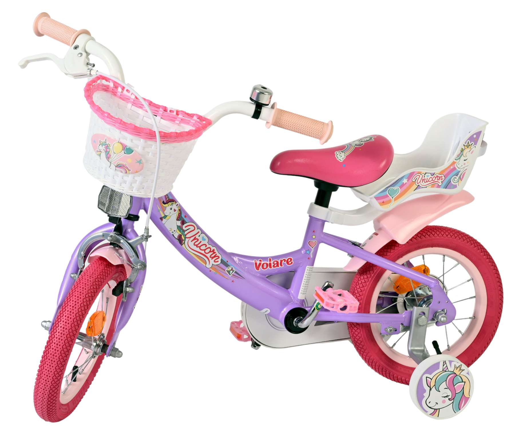 Volare Unicorn Kinderfiets 12 inch Meisjesfiets Paars - Afbeelding 8