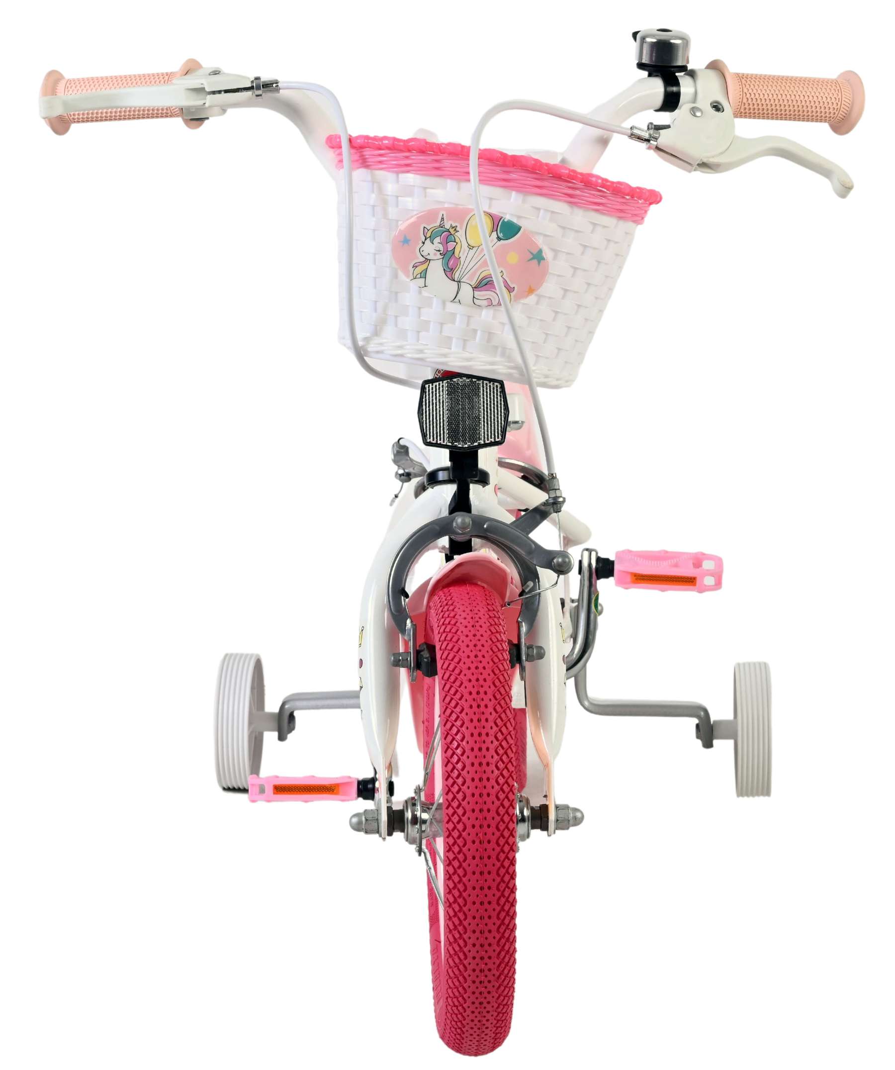 Volare Unicorn Kinderfiets 12 inch Meisjesfiets Wit Twee Handremmen - Afbeelding 6