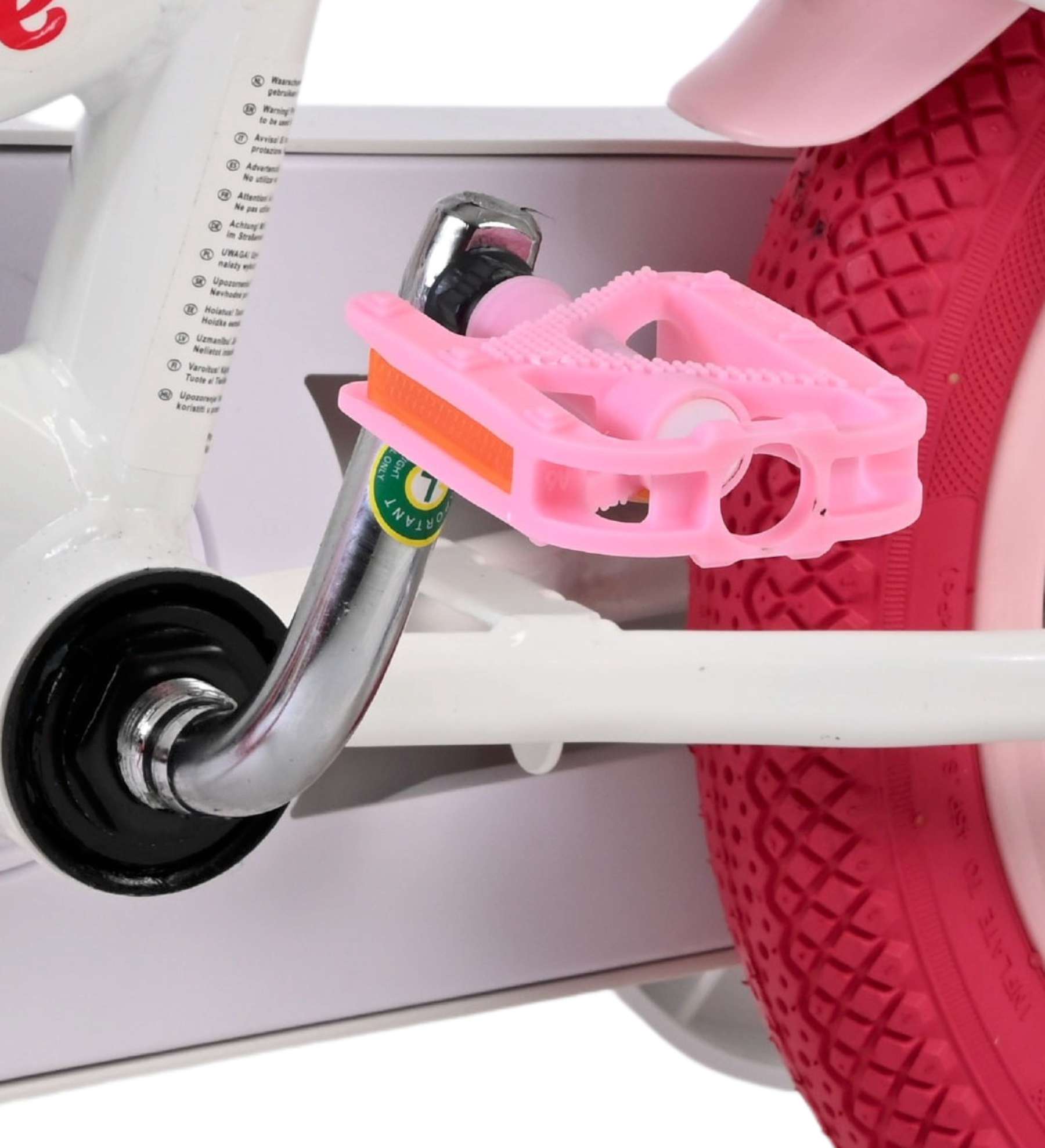 Volare Unicorn Kinderfiets 12 inch Meisjesfiets Wit Twee Handremmen - Afbeelding 9