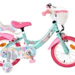 Volare Unicorn Kinderfiets 14 inch Meisjesfiets Groen Twee Handremmen