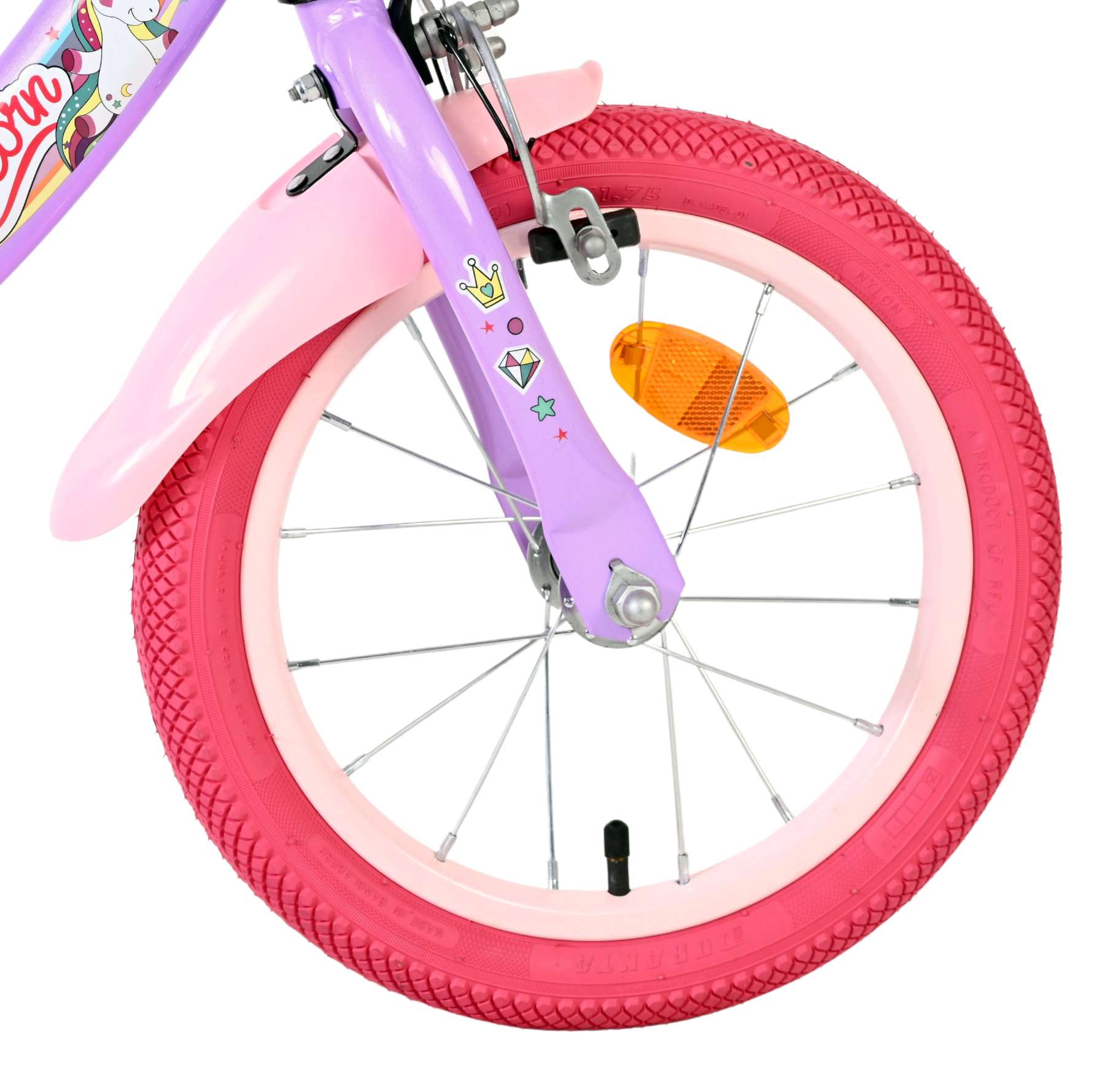 Volare Unicorn Kinderfiets 14 inch Meisjesfiets Paars - Afbeelding 3