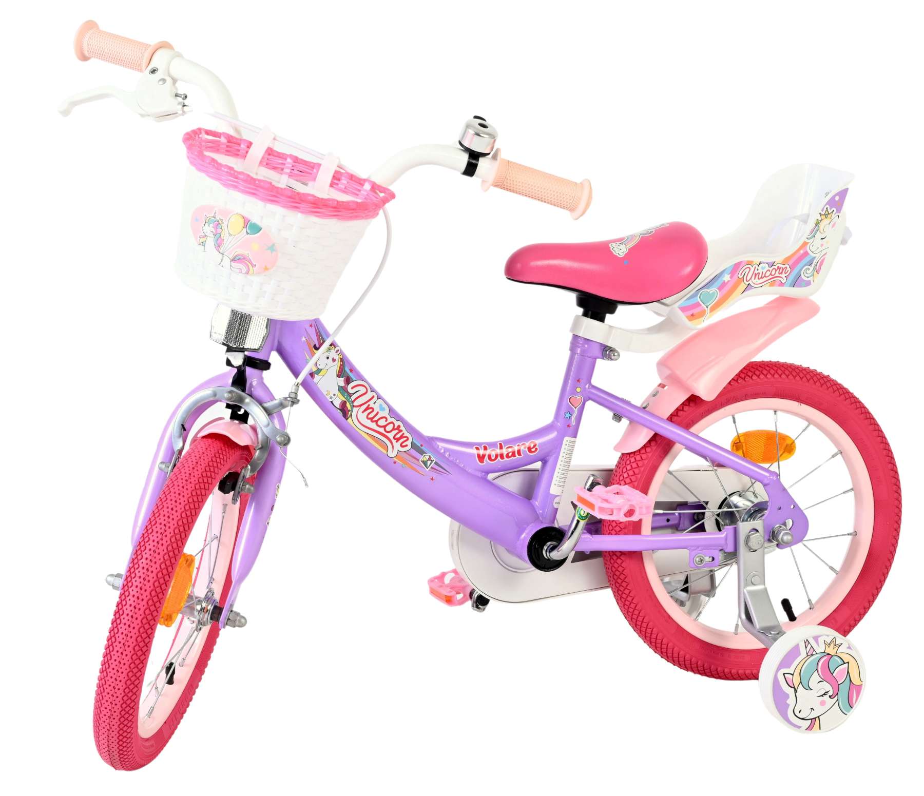 Volare Unicorn Kinderfiets 14 inch Meisjesfiets Paars - Afbeelding 8