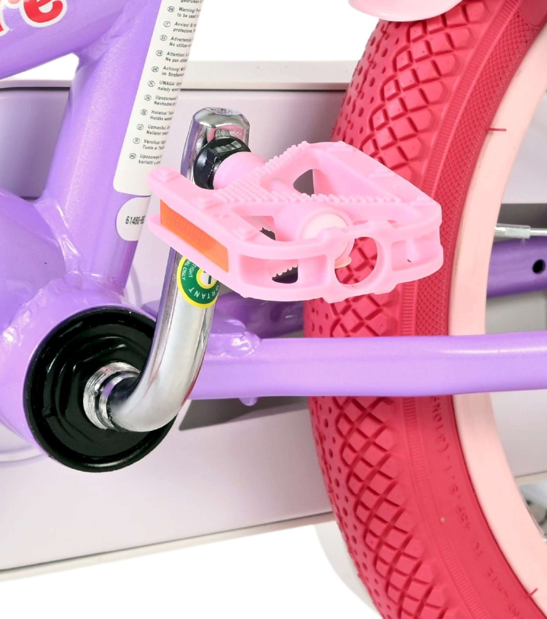 Volare Unicorn Kinderfiets 14 inch Meisjesfiets Paars Twee Handremmen - Afbeelding 8