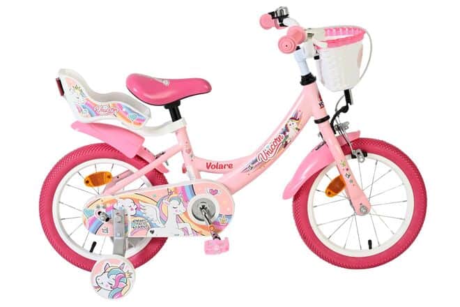 Volare Unicorn Kinderfiets 14 inch Meisjesfiets Roze