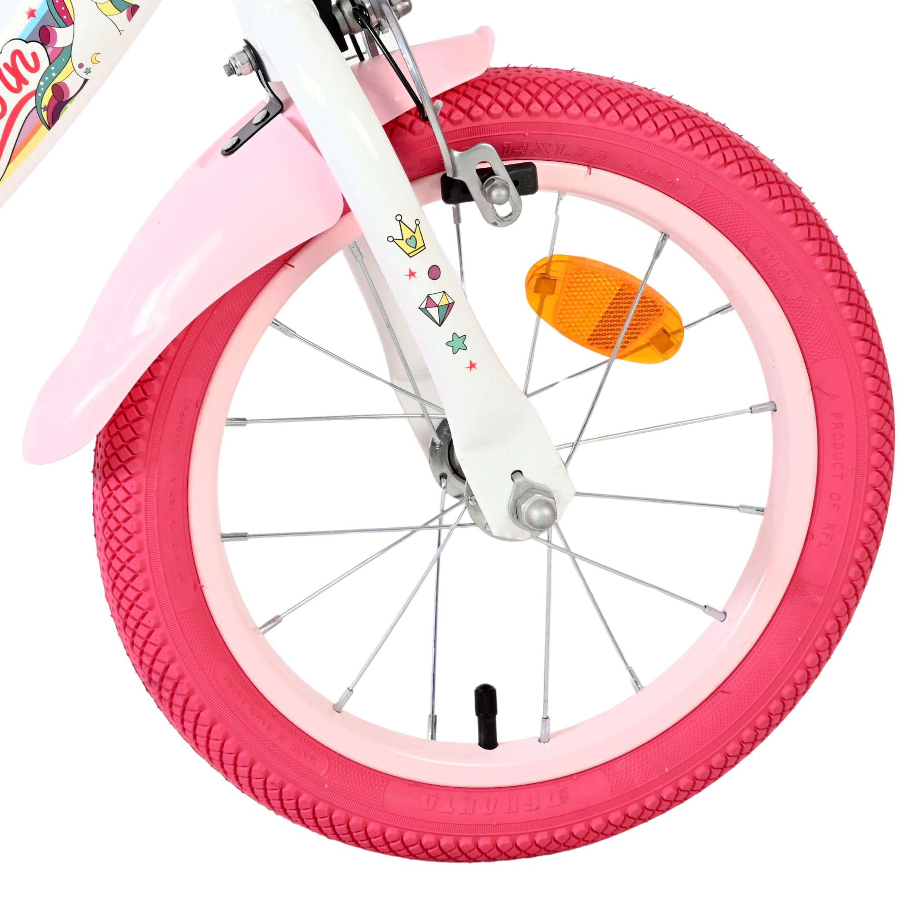 Volare Unicorn Kinderfiets 14 inch Meisjesfiets Wit - Afbeelding 3