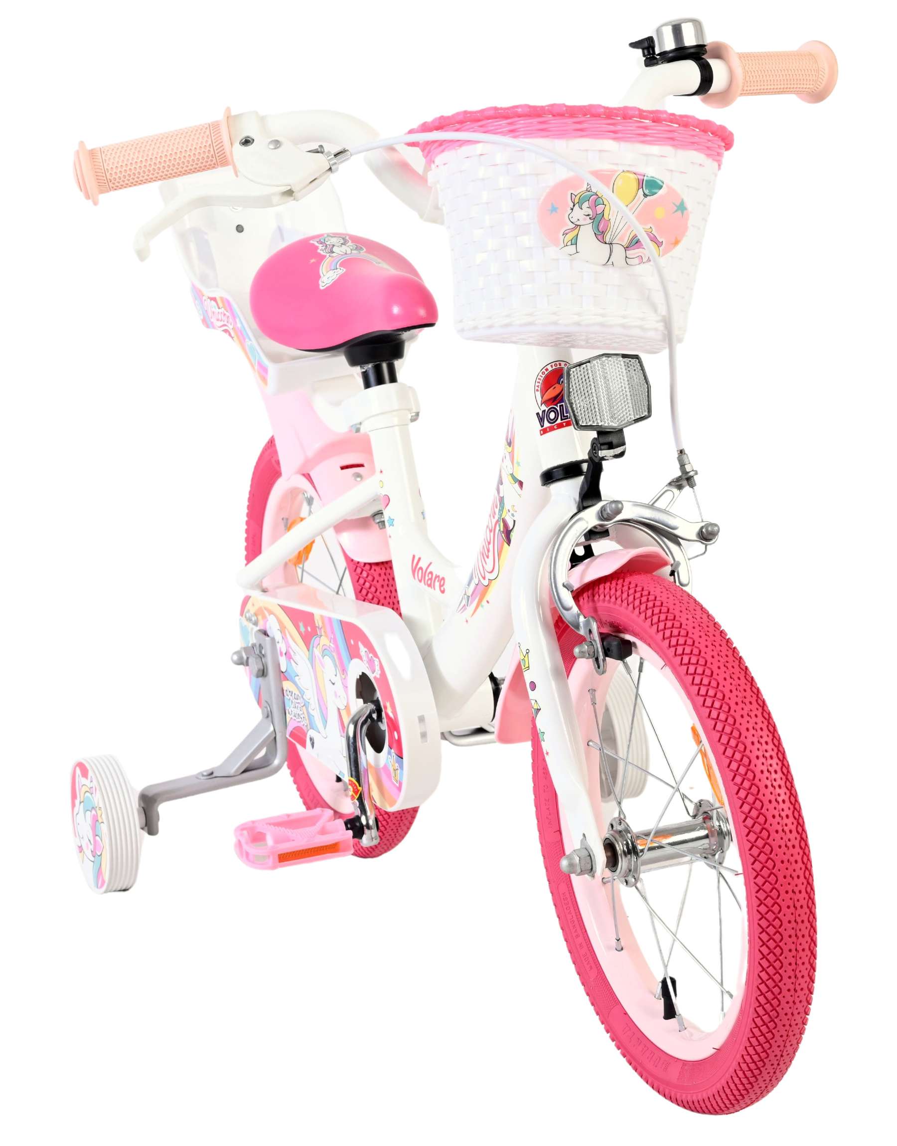 Volare Unicorn Kinderfiets 14 inch Meisjesfiets Wit - Afbeelding 5