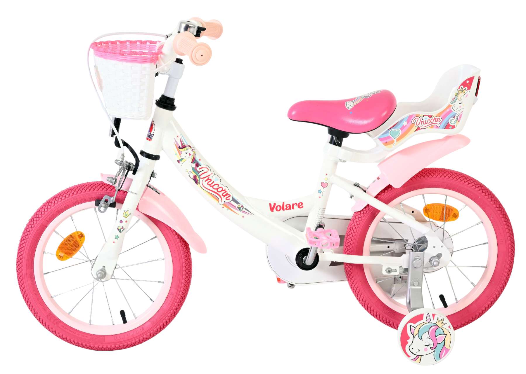 Volare Unicorn Kinderfiets 14 inch Meisjesfiets Wit - Afbeelding 7