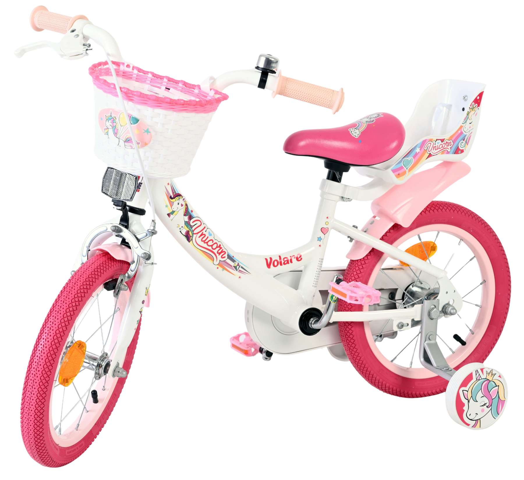 Volare Unicorn Kinderfiets 14 inch Meisjesfiets Wit - Afbeelding 8