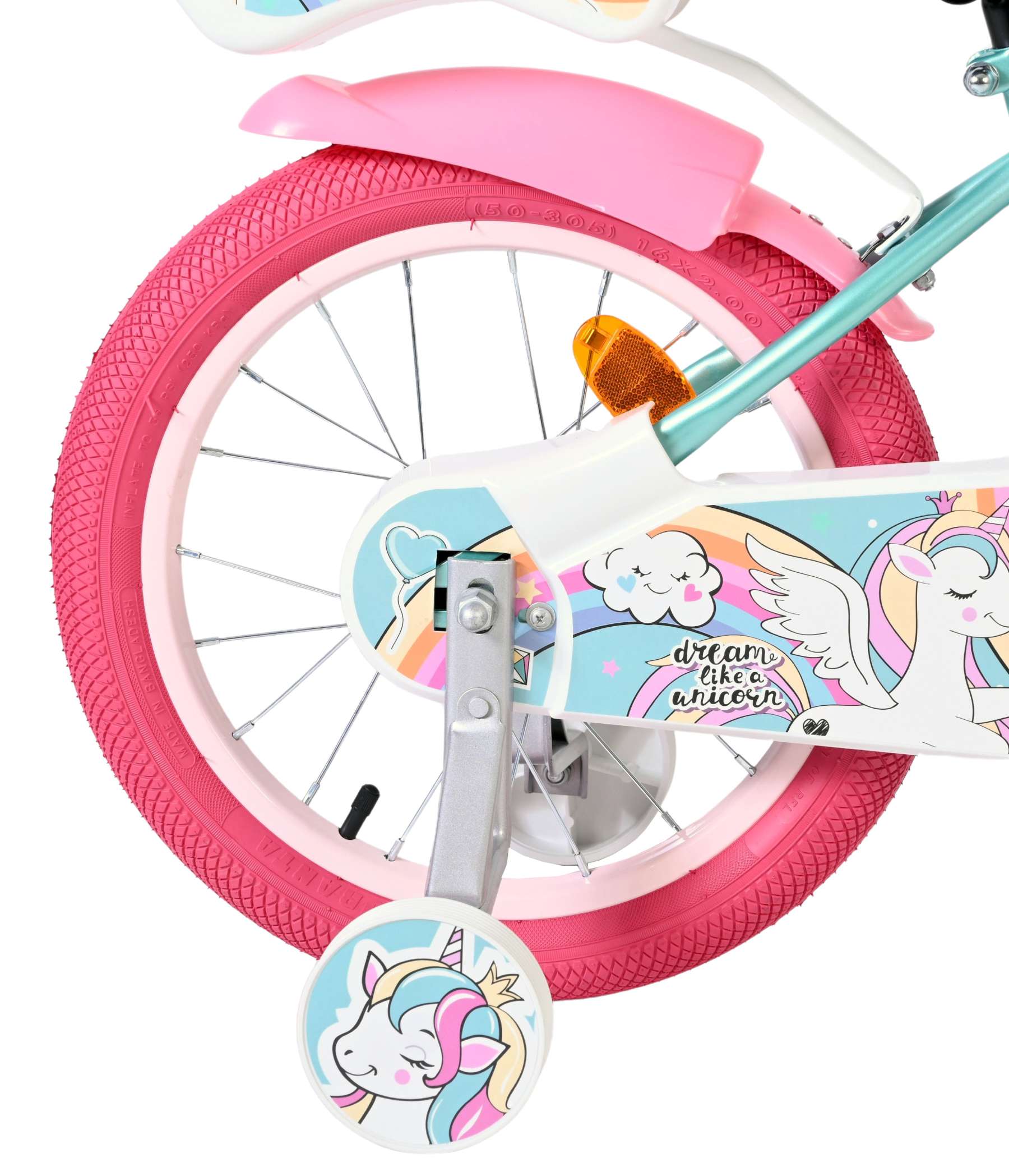 Volare Unicorn Kinderfiets 16 inch Meisjesfiets Groen - Afbeelding 2