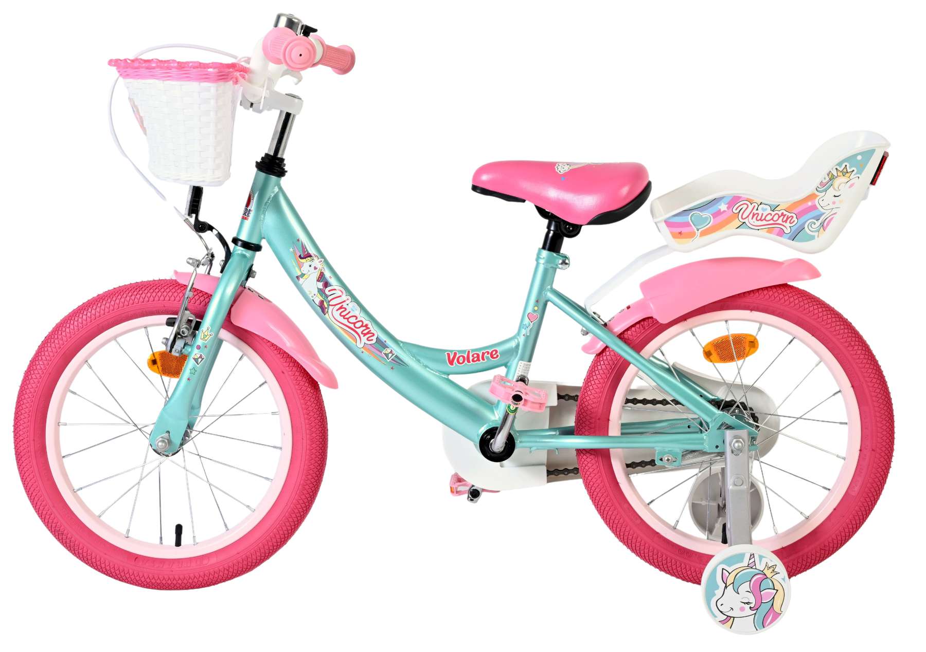 Volare Unicorn Kinderfiets 16 inch Meisjesfiets Groen - Afbeelding 7