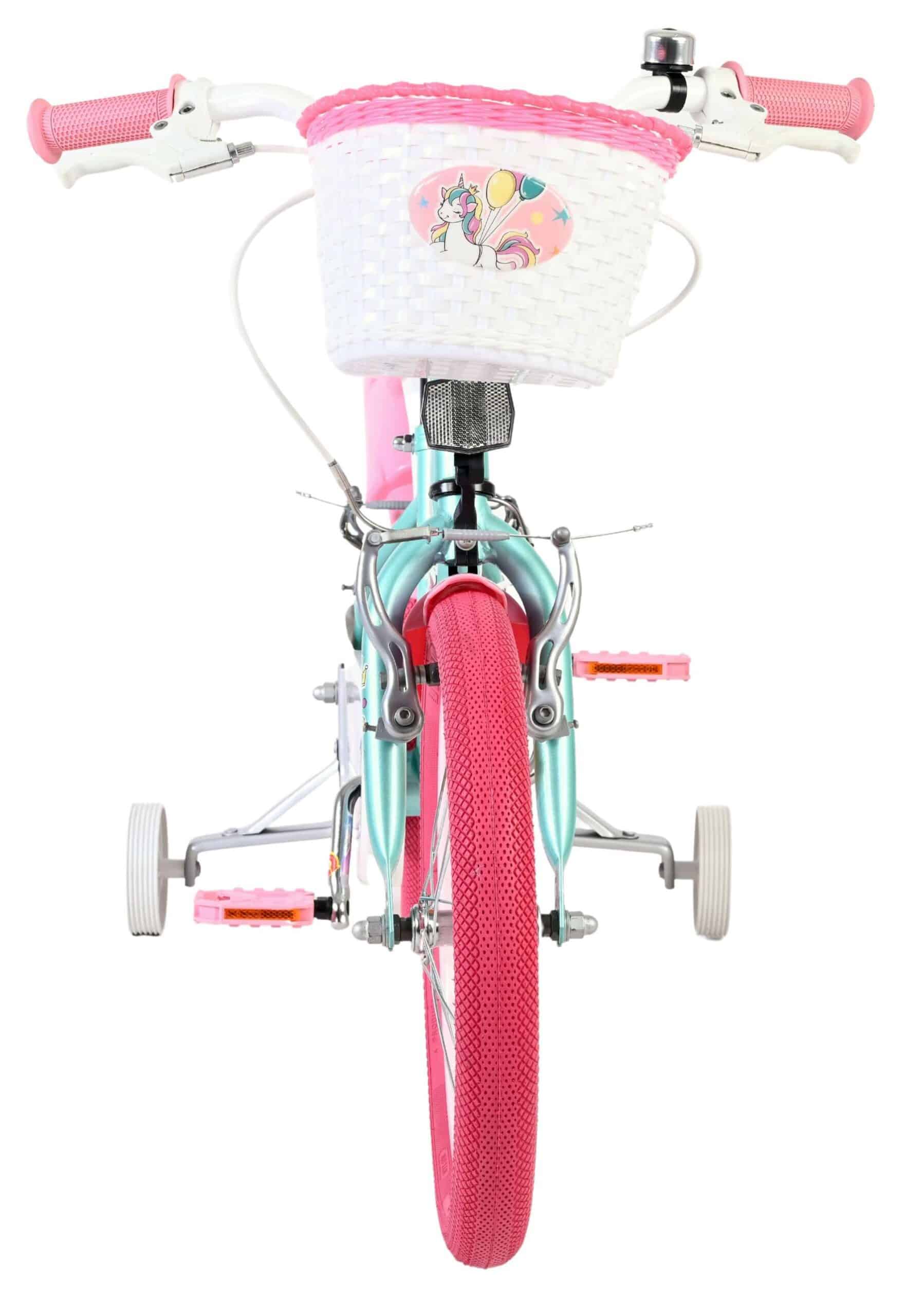 Volare Unicorn Kinderfiets 16 inch Meisjesfiets Groen Twee Handremmen - Afbeelding 6
