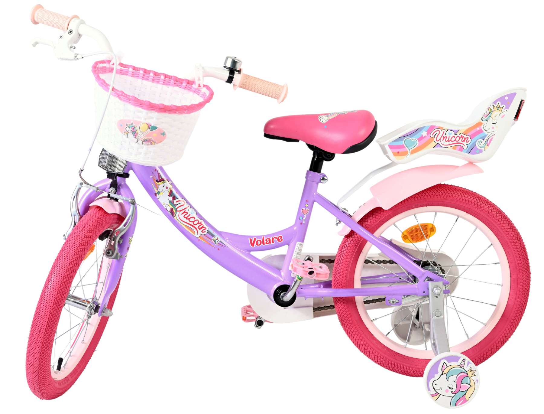 Volare Unicorn Kinderfiets 16 inch Meisjesfiets Paars - Afbeelding 8