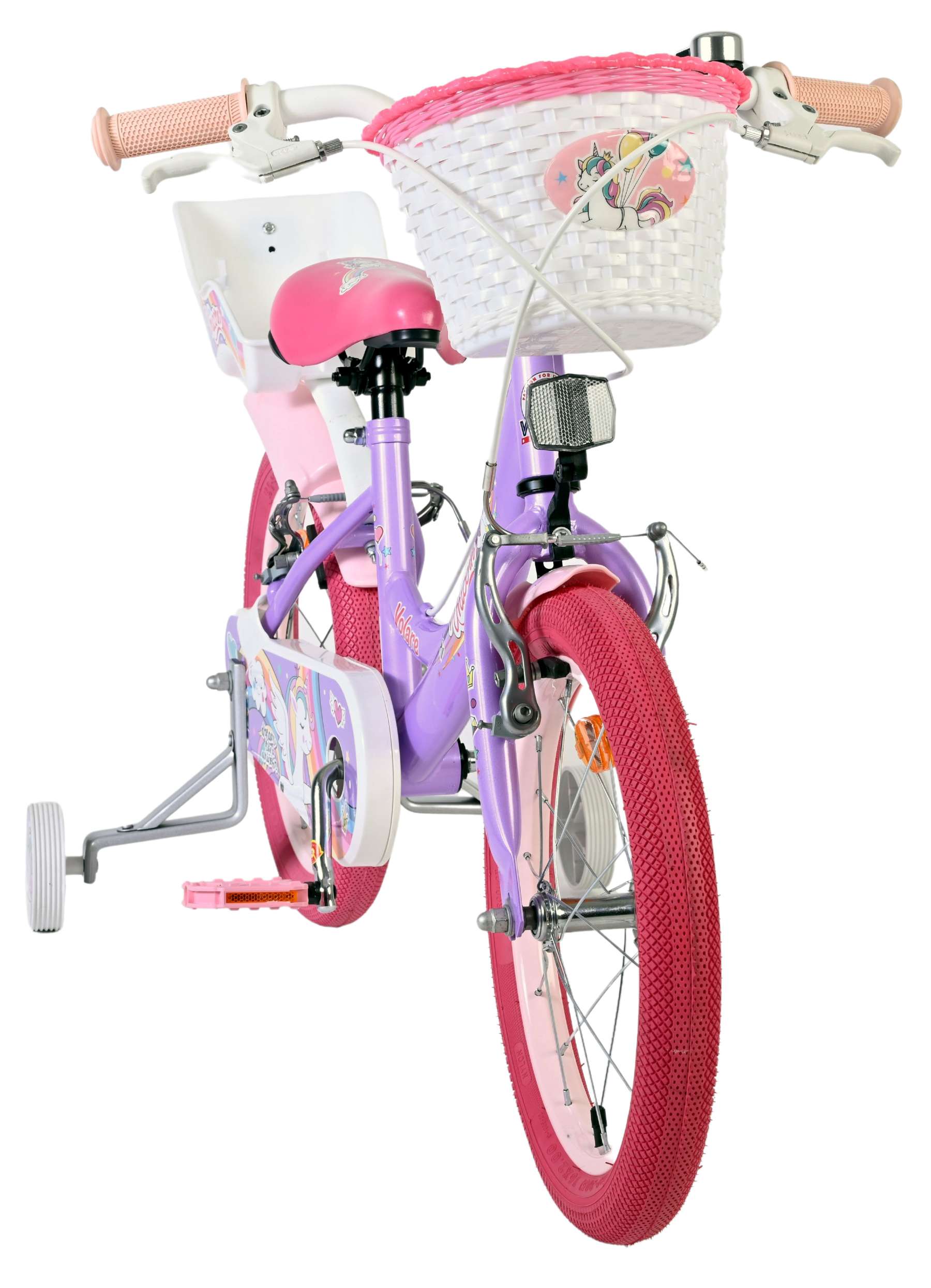 Volare Unicorn Kinderfiets 16 inch Meisjesfiets Paars Twee Handremmen - Afbeelding 5