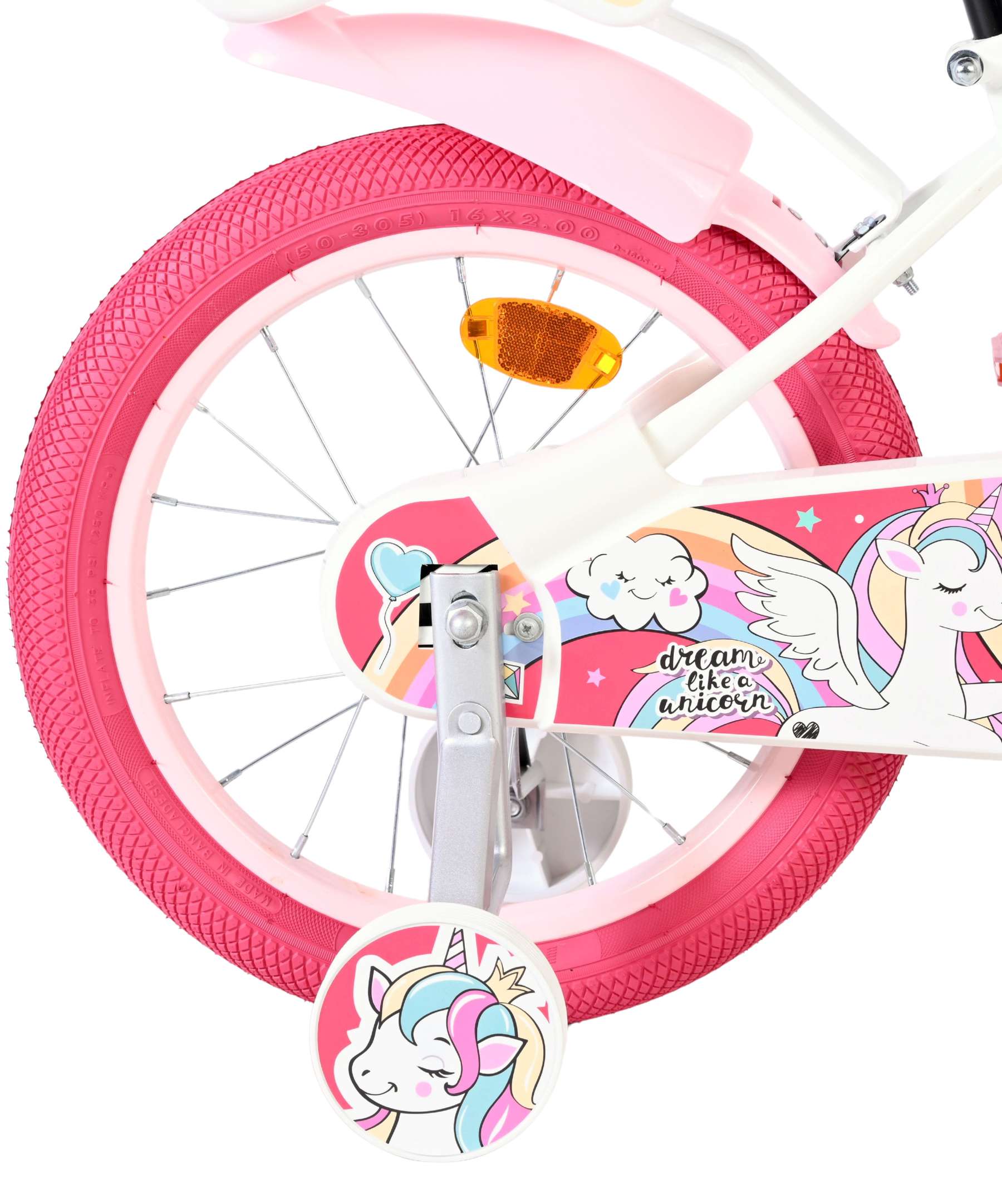 Volare Unicorn Kinderfiets 16 inch Meisjesfiets Wit - Afbeelding 2