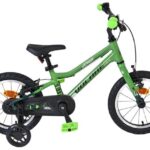 Volare Venom Kinderfiets 14 inch Jongensfiets Groen Twee Handremmen