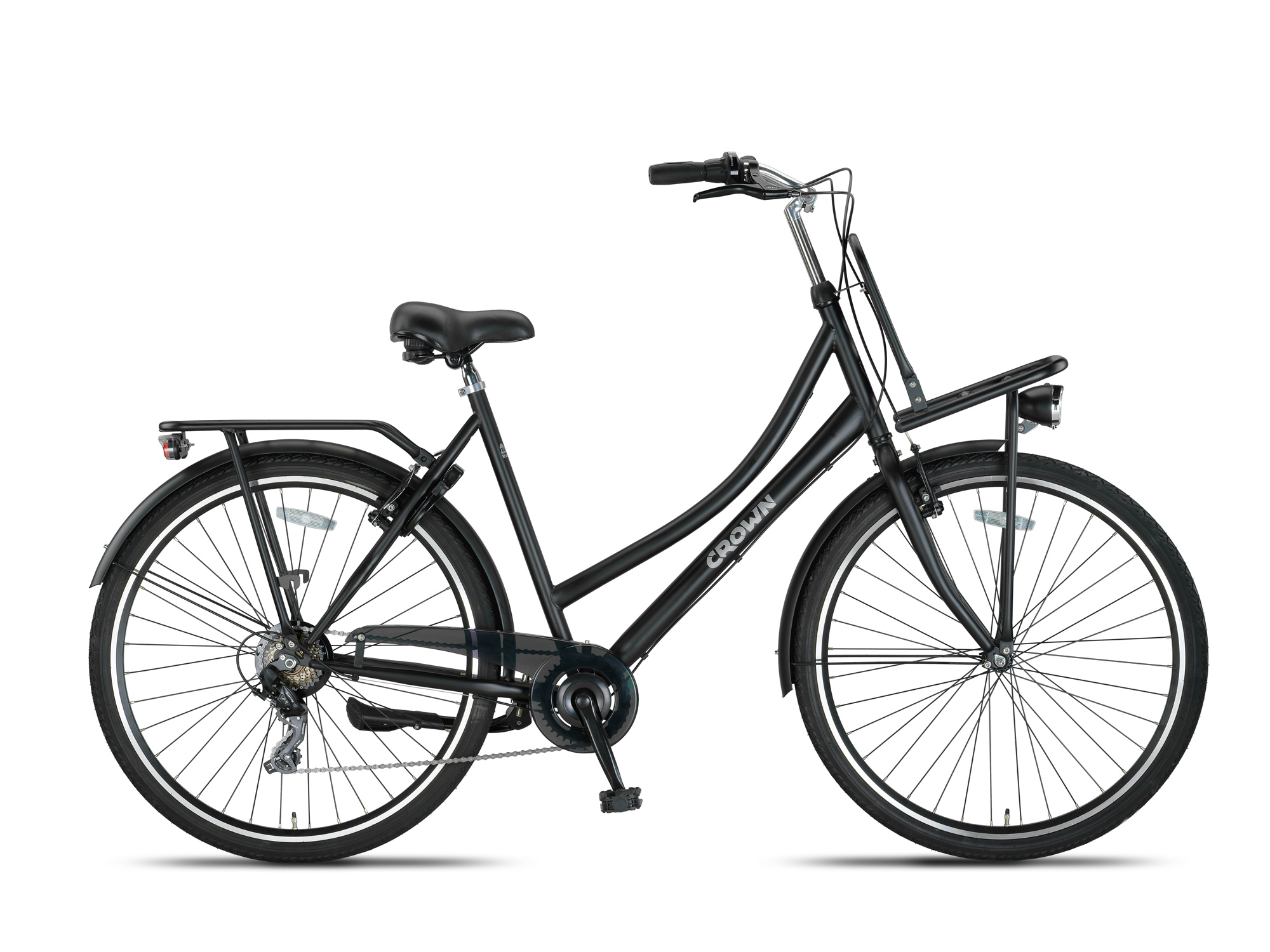 Altec Crown Berlin 57 cm Transportfiets 28 inch 7spd. Mat Zwart