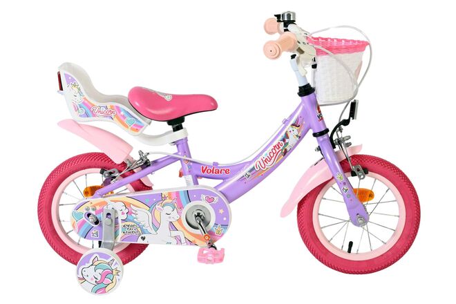 Volare Unicorn Kinderfiets 12 inch Meisjesfiets Twee Handremmen
