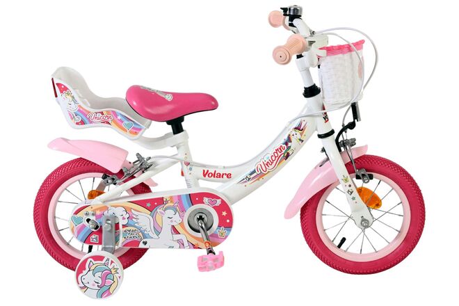 Volare Unicorn Kinderfiets 12 inch Meisjesfiets Twee Handremmen